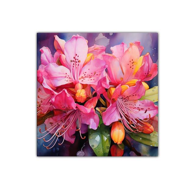 Cuadro decorativo con delicadas flores rosas y detalles vibrantes