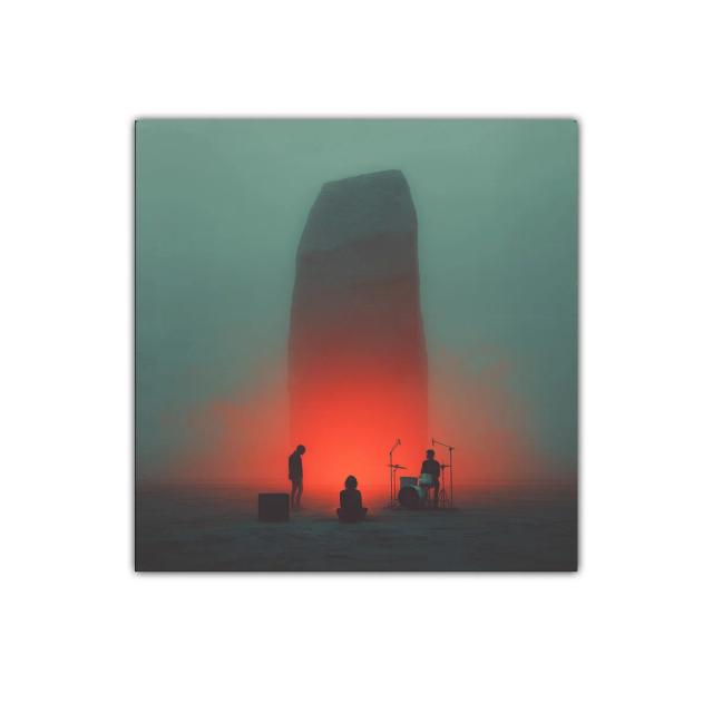 Cuadro moderno con escena en atmósfera misteriosa y luz intensa