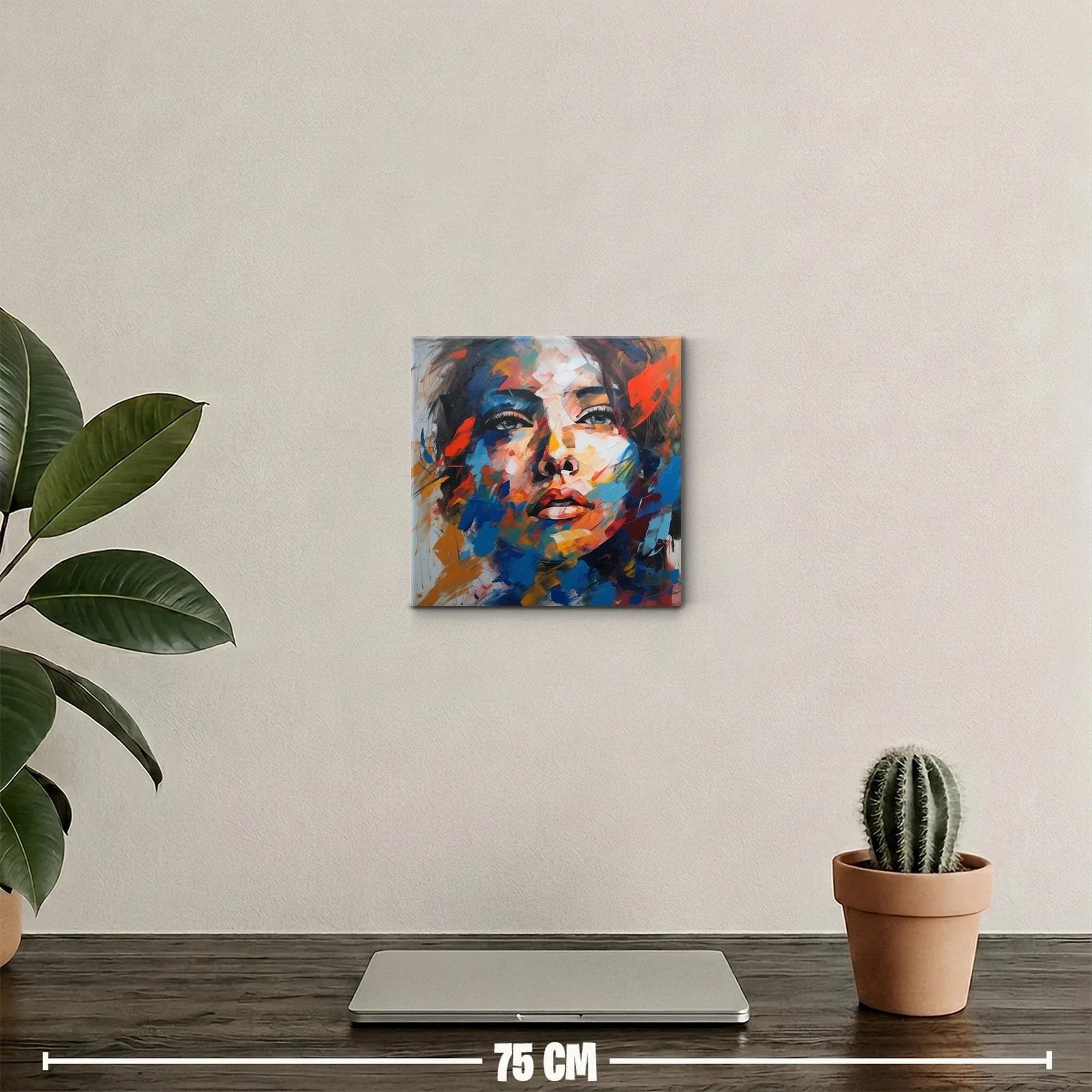 Retrato abstracto femenino con explosión de color vibrante — miniatura 2