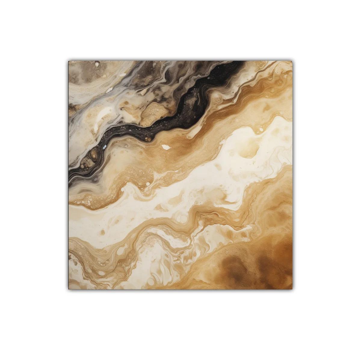 Cuadro decorativo abstracto con tonos tierra y negros — imagen principal