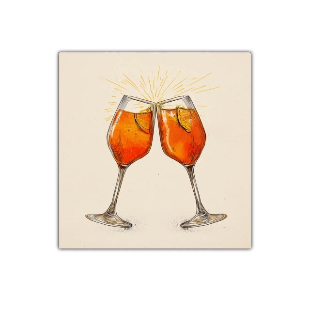 Brindis con copas de cóctel en elegante ilustración