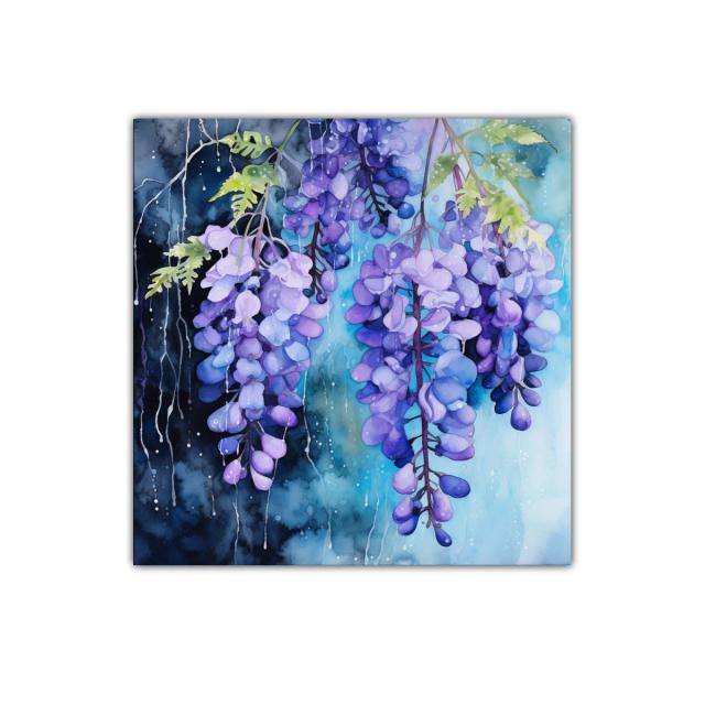 Flores de glicinia en tonos violetas y azules