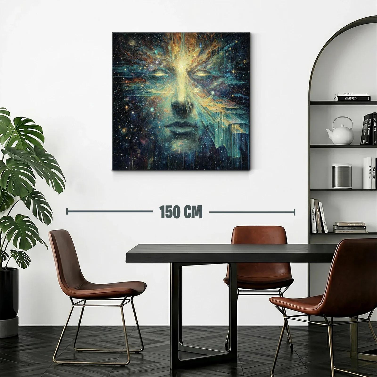 Rostro cósmico con energía luminosa y fractales celestes — miniatura 2