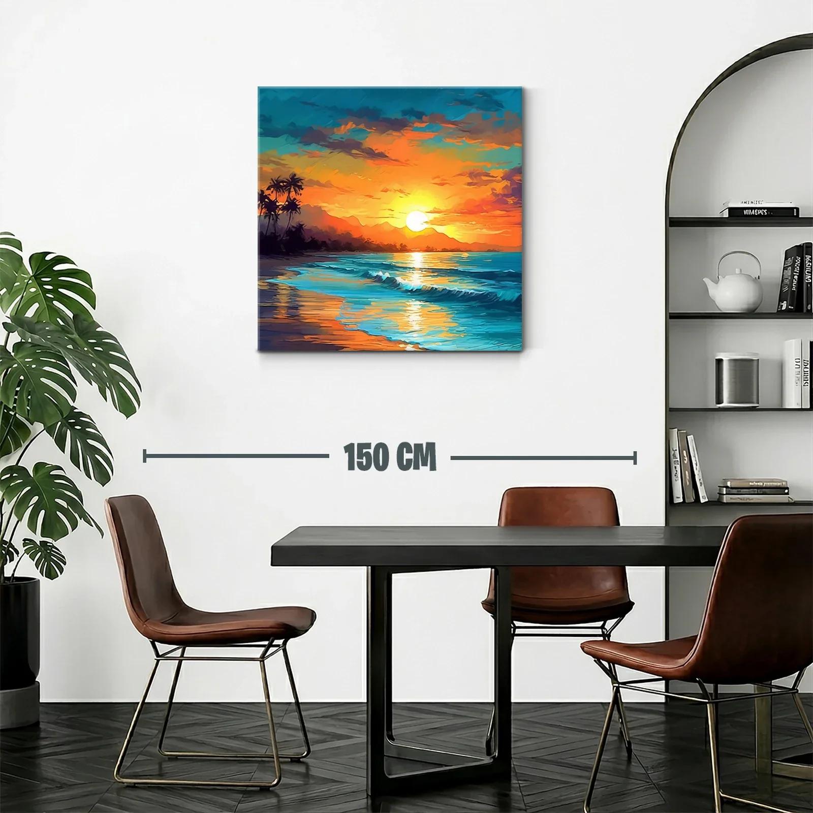 Atardecer tropical vibrante sobre la playa serena — miniatura 2