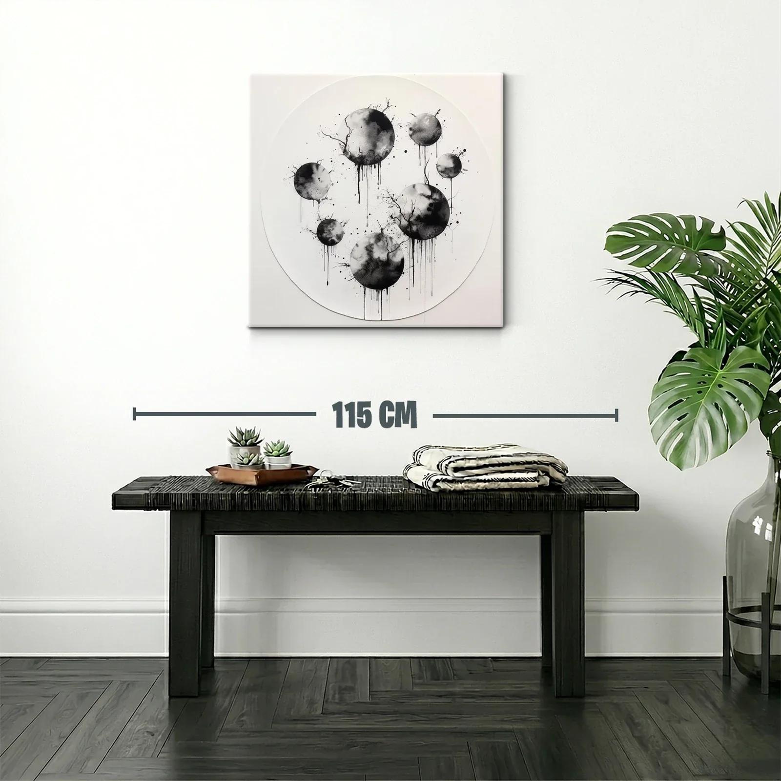 Composición de esferas en negro y gris con efecto acuarela — miniatura 2
