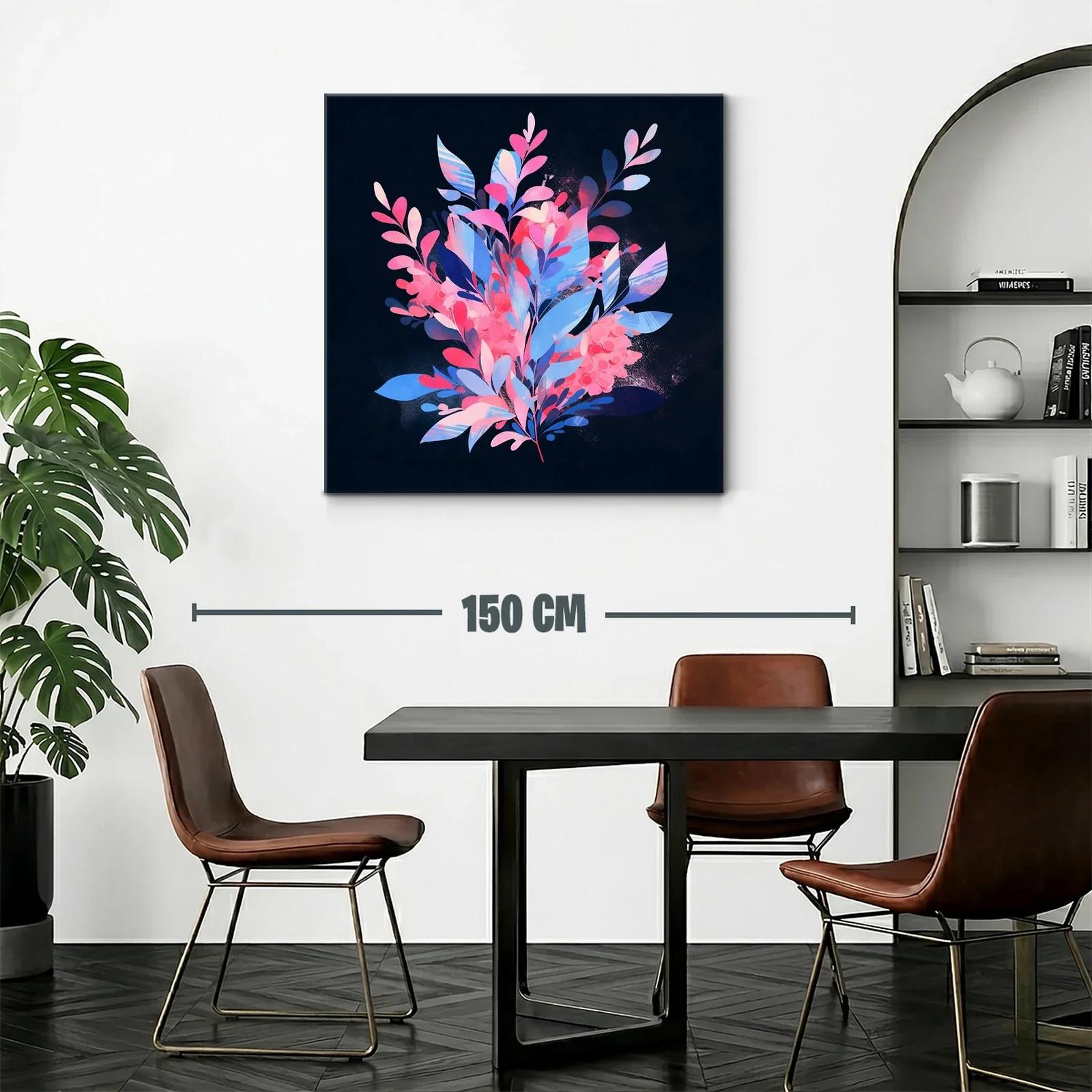 Composición floral vibrante con tonos rosa y azul — miniatura 2