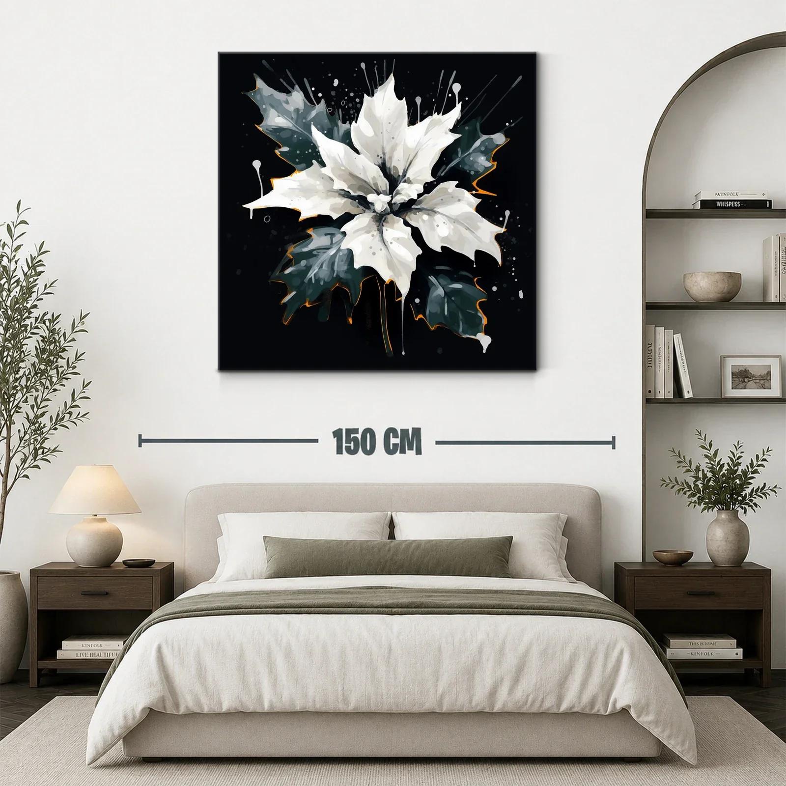 Flor blanca sobre fondo oscuro con detalles vibrantes — miniatura 3