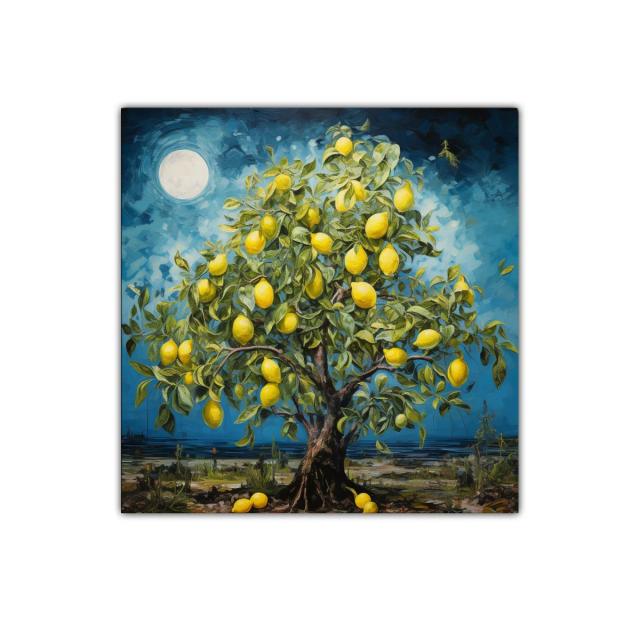 Árbol de Limones en Noche de Luna Llena