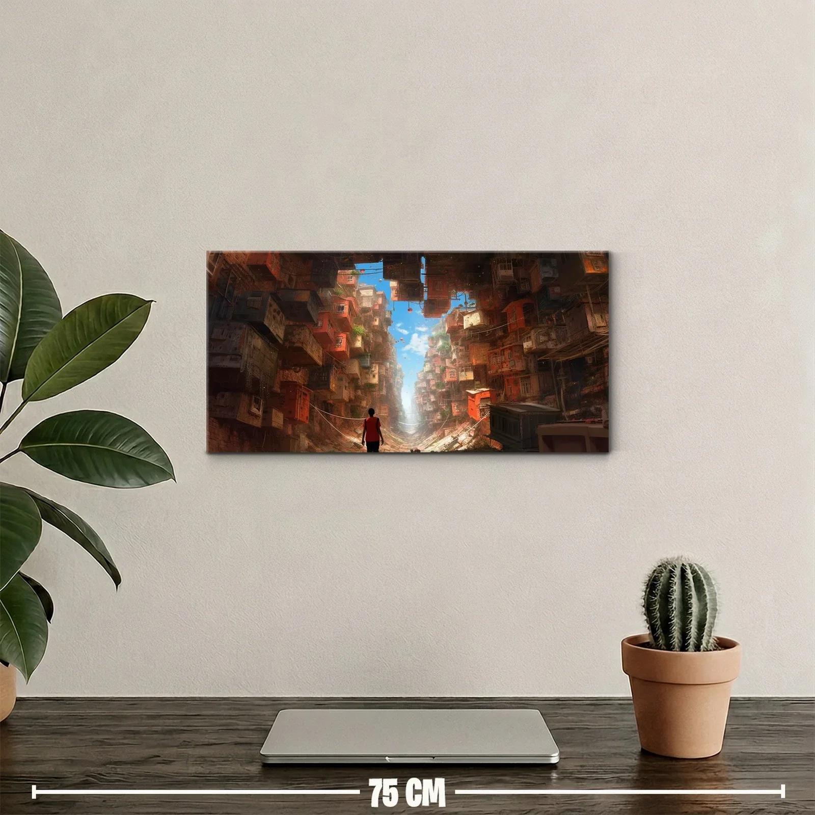 Cuadro callejón urbano con luz desde arriba — miniatura 2