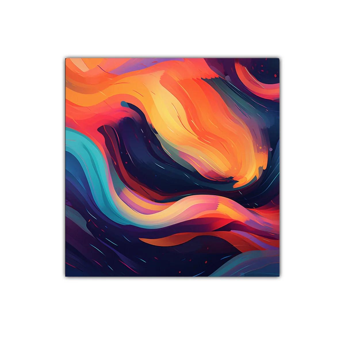 Cuadro abstracto con formas fluidas y colores vibrantes — imagen principal