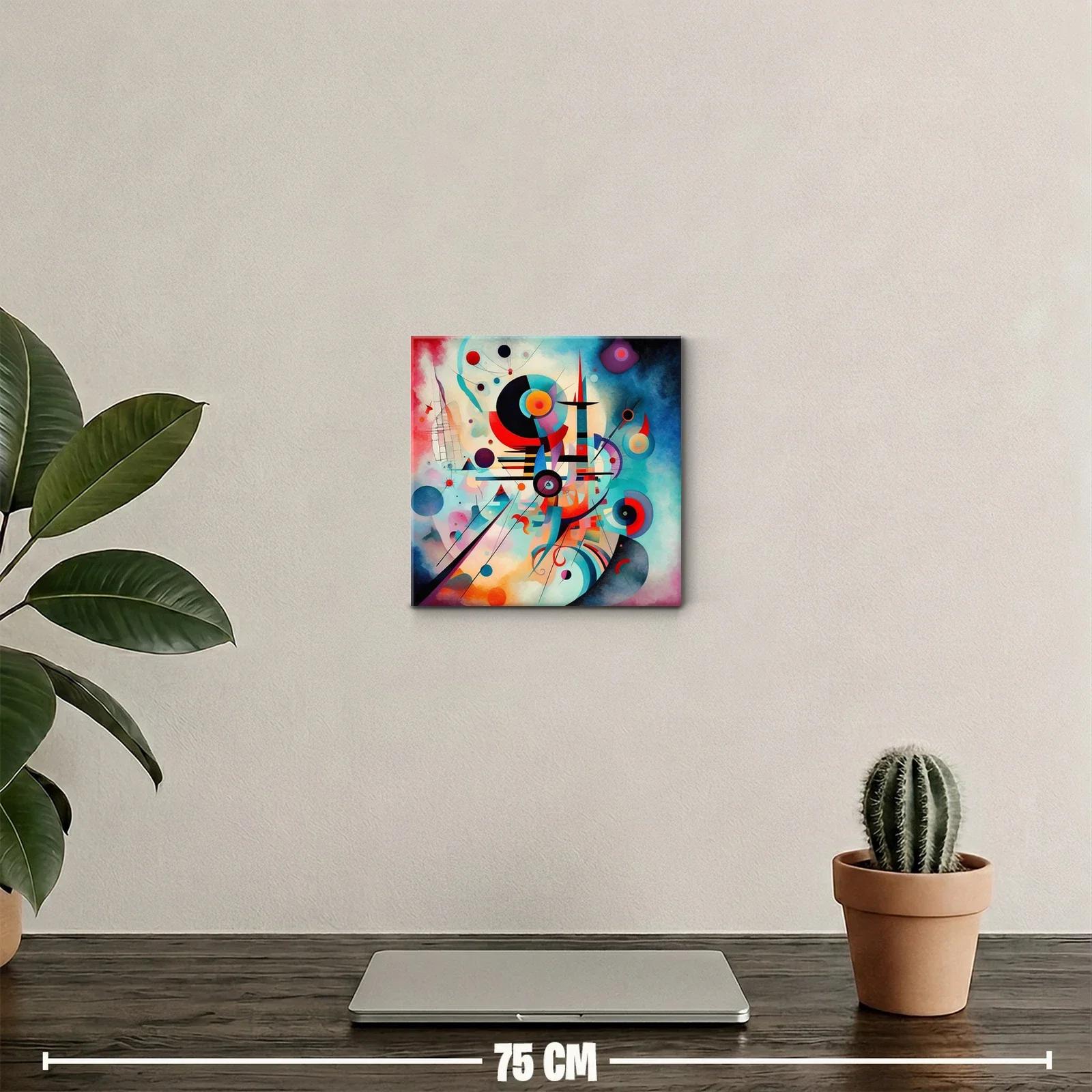 Cuadro abstracto con formas geométricas y colores vibrantes — miniatura 2