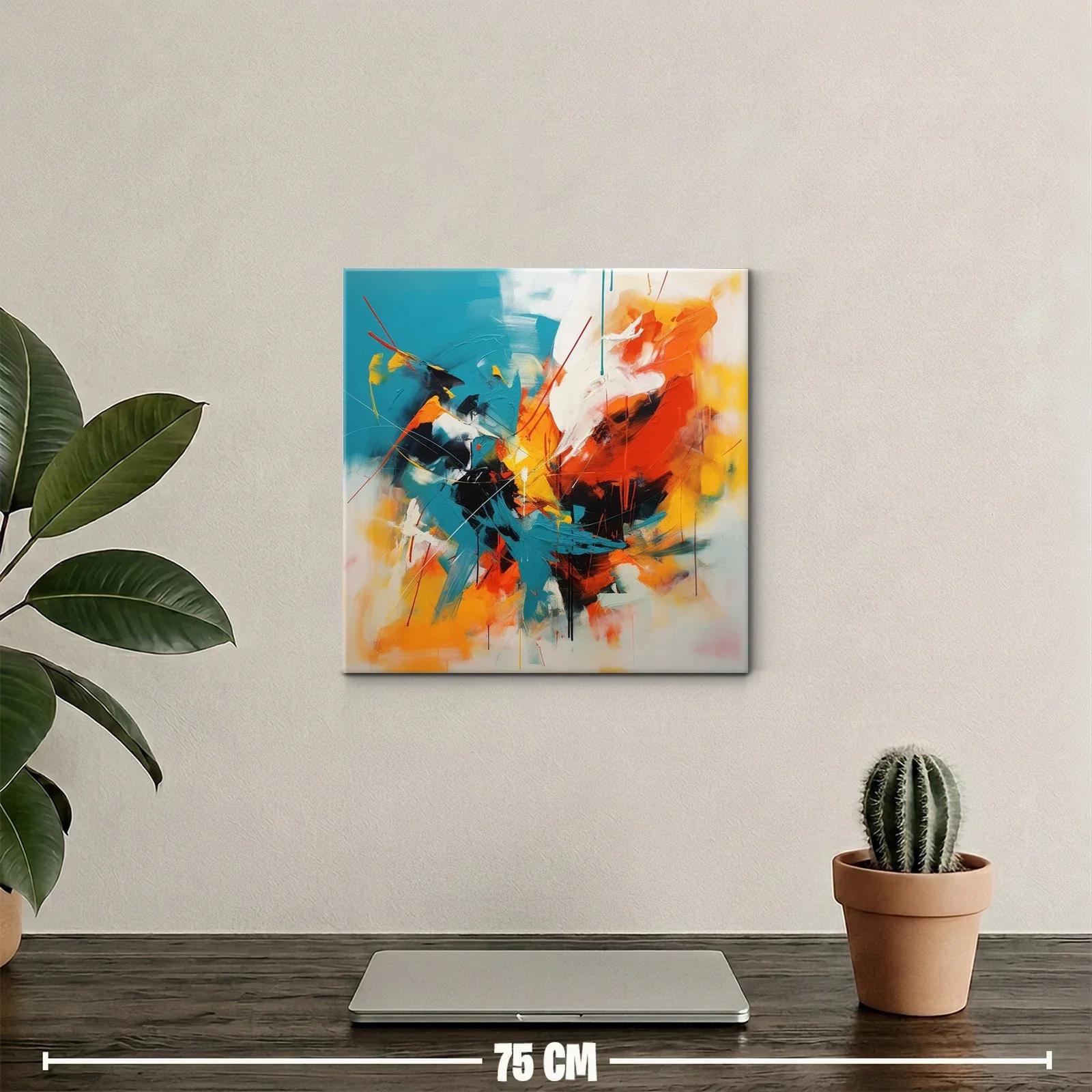 Cuadro abstracto vibrante con contrastes intensos y dinámicos — miniatura 2