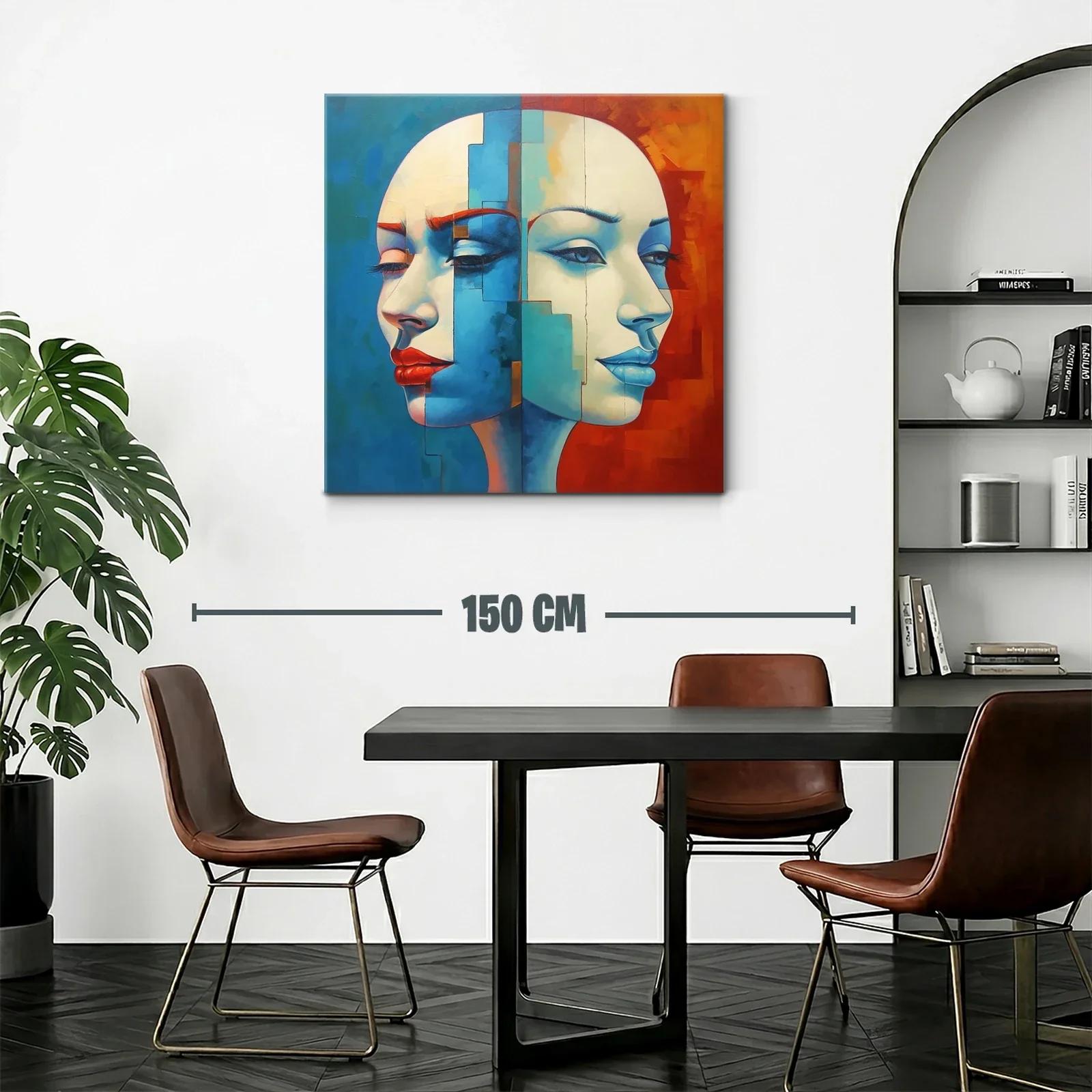 Retrato dual con contraste cálido y frío en tonos intensos — miniatura 2