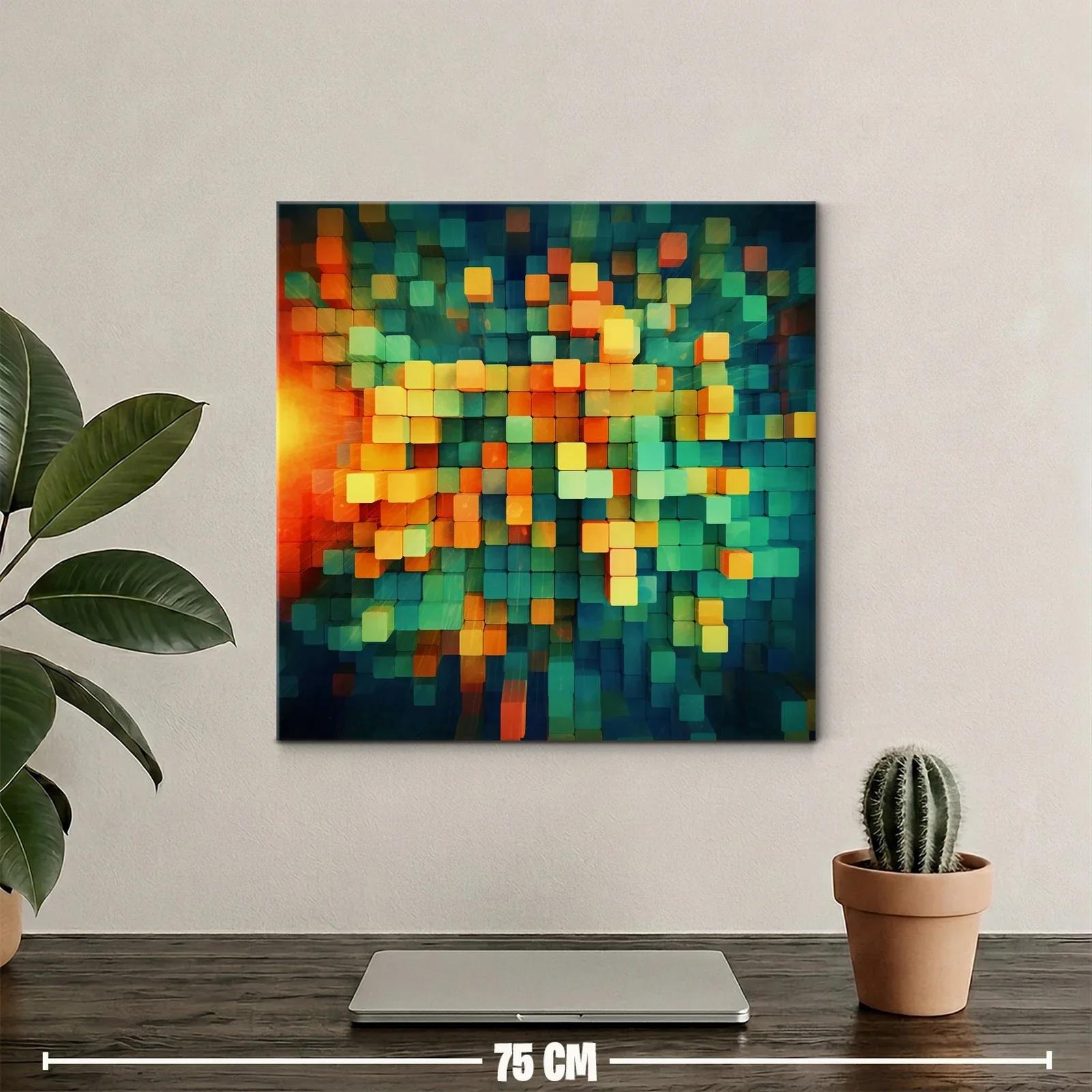 Composición geométrica vibrante en tonos cálidos y fríos — miniatura 2