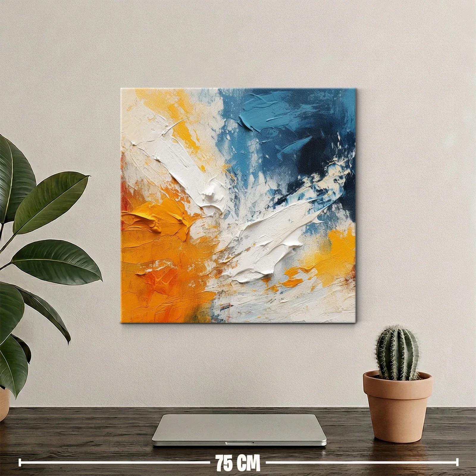 Composición abstracta dinámica en tonos azules y naranjas — miniatura 2