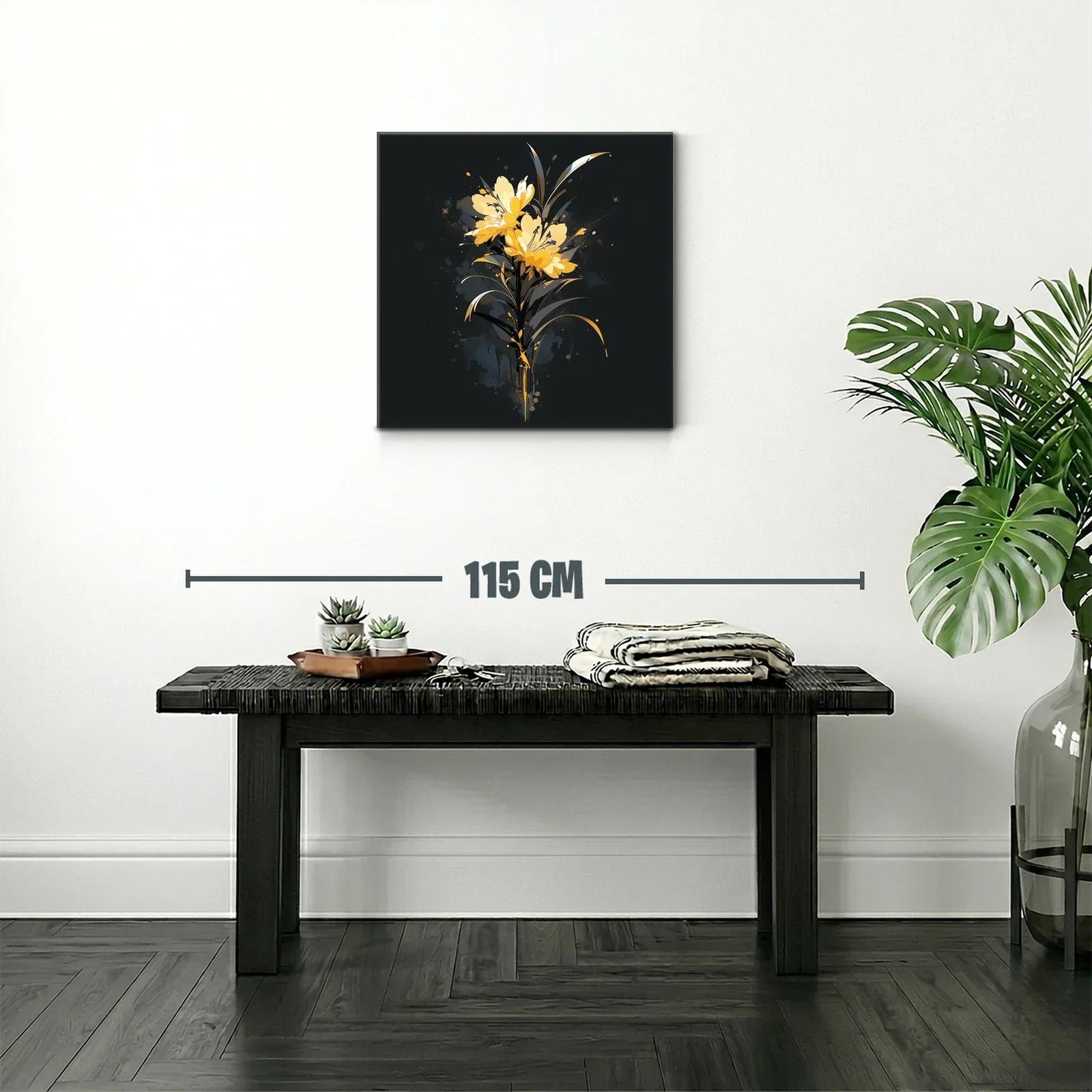 Elegante ramo de flores amarillas sobre fondo oscuro — miniatura 2