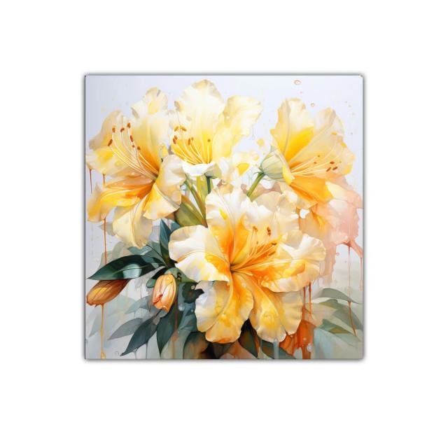 Cuadro floral con flores amarillas que irradian calidez y frescura