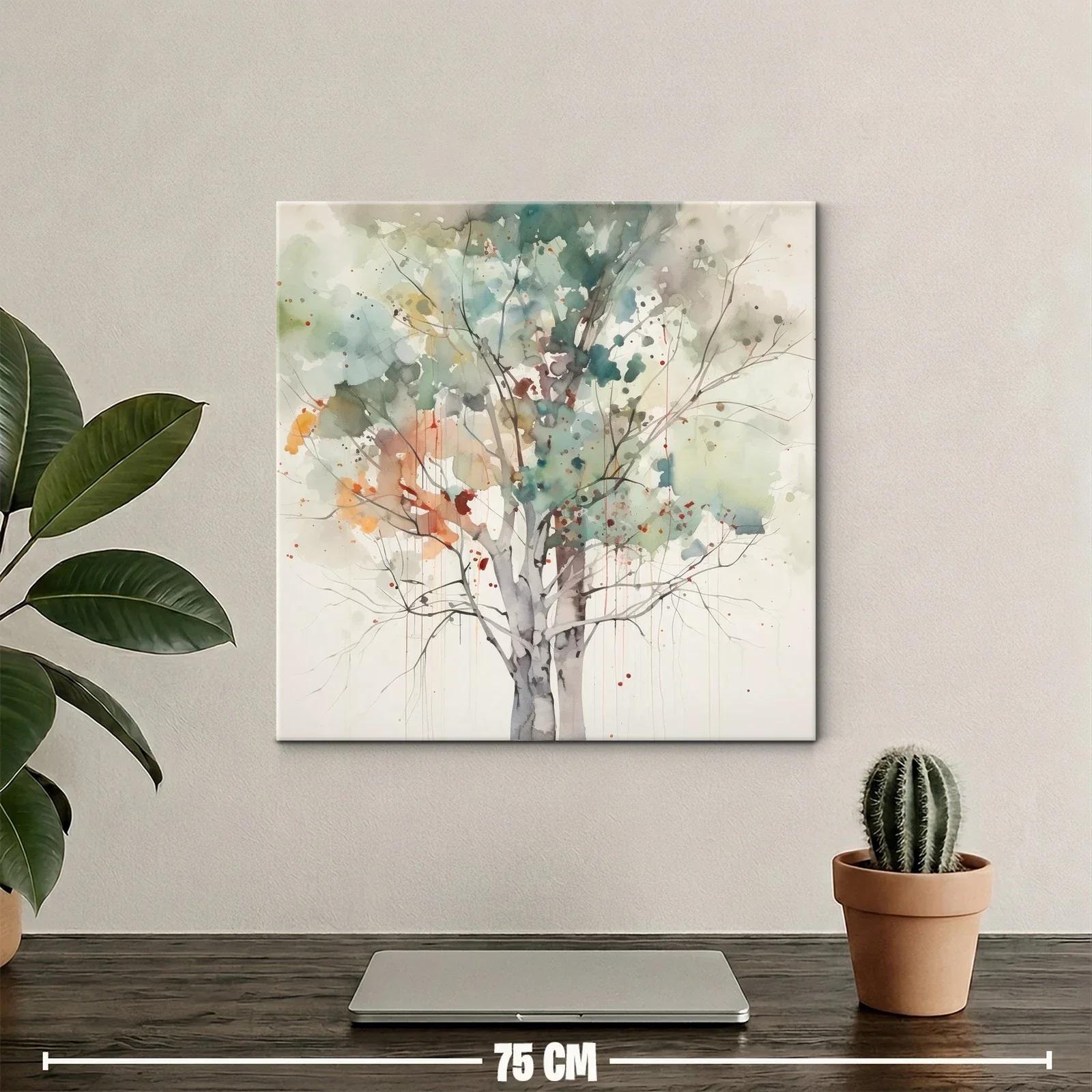 Árbol con tonos suaves y detalles en acuarela vibrante — miniatura 2
