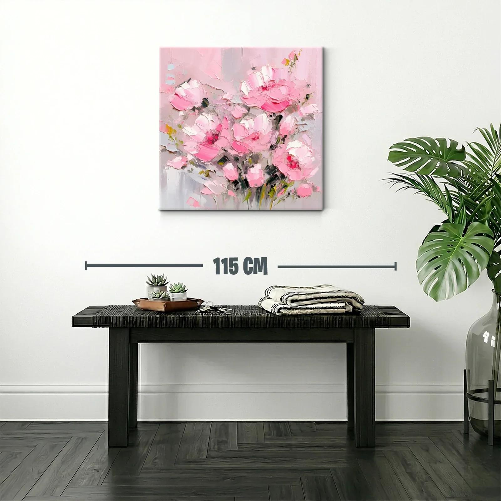 Cuadro con ramo de flores rosas en estilo moderno — miniatura 2