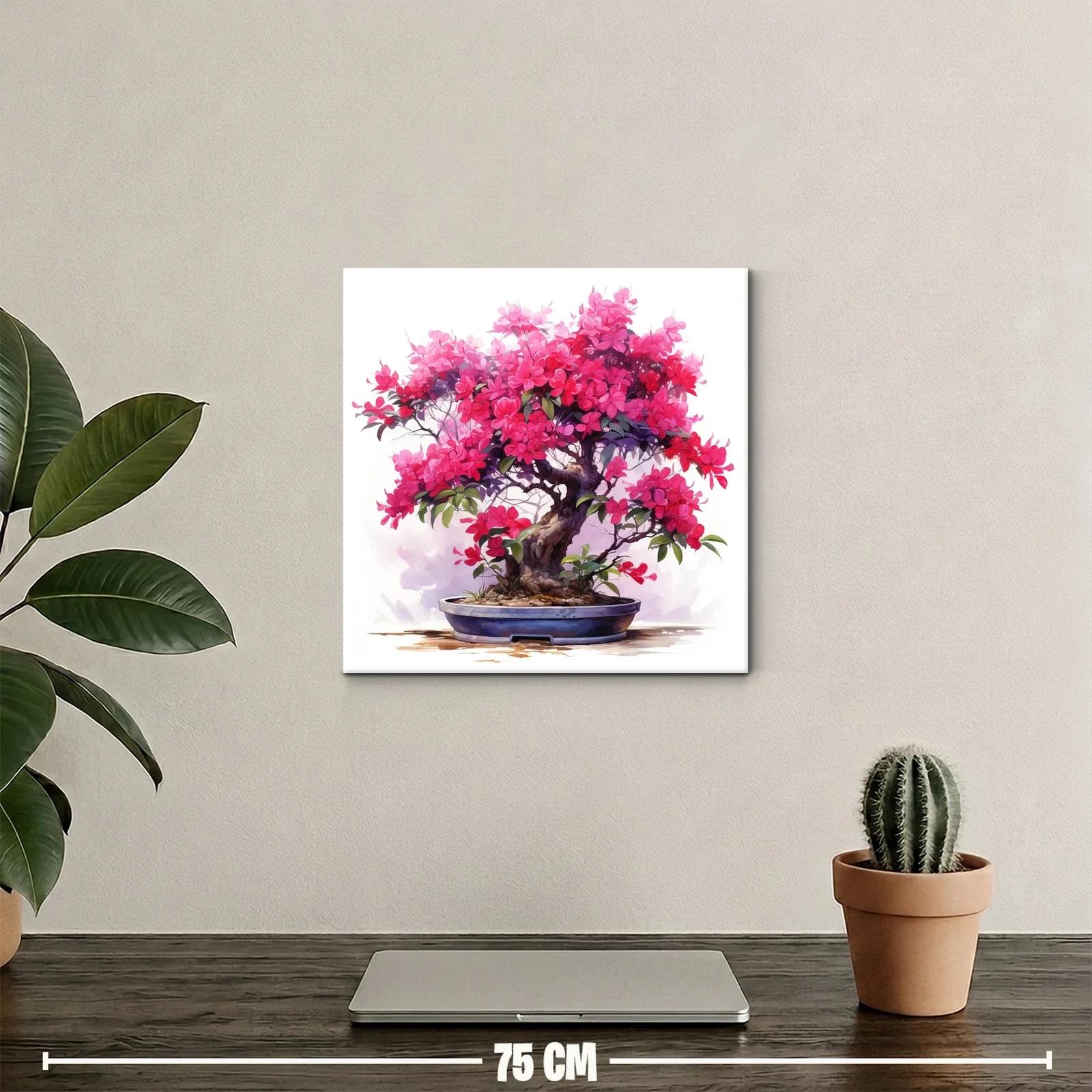 Armonía floral con bonsái en vibrantes tonos rosas y verdes — miniatura 2