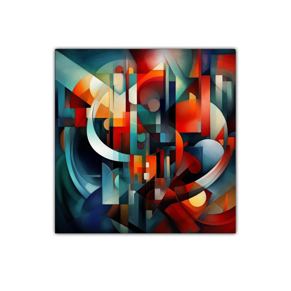 Composición abstracta en tonos cálidos y fríos equilibrados — imagen principal