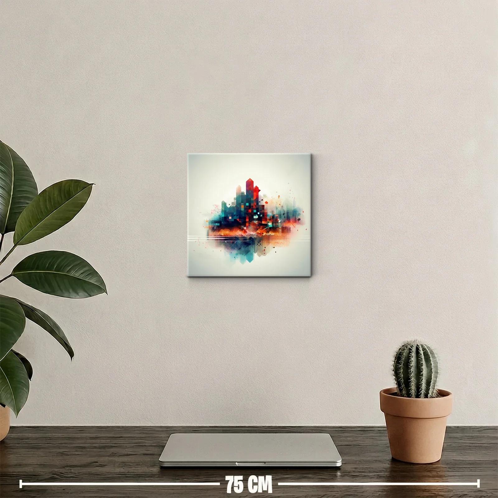 Composición abstracta con tonos cálidos y fríos en equilibrio — miniatura 2