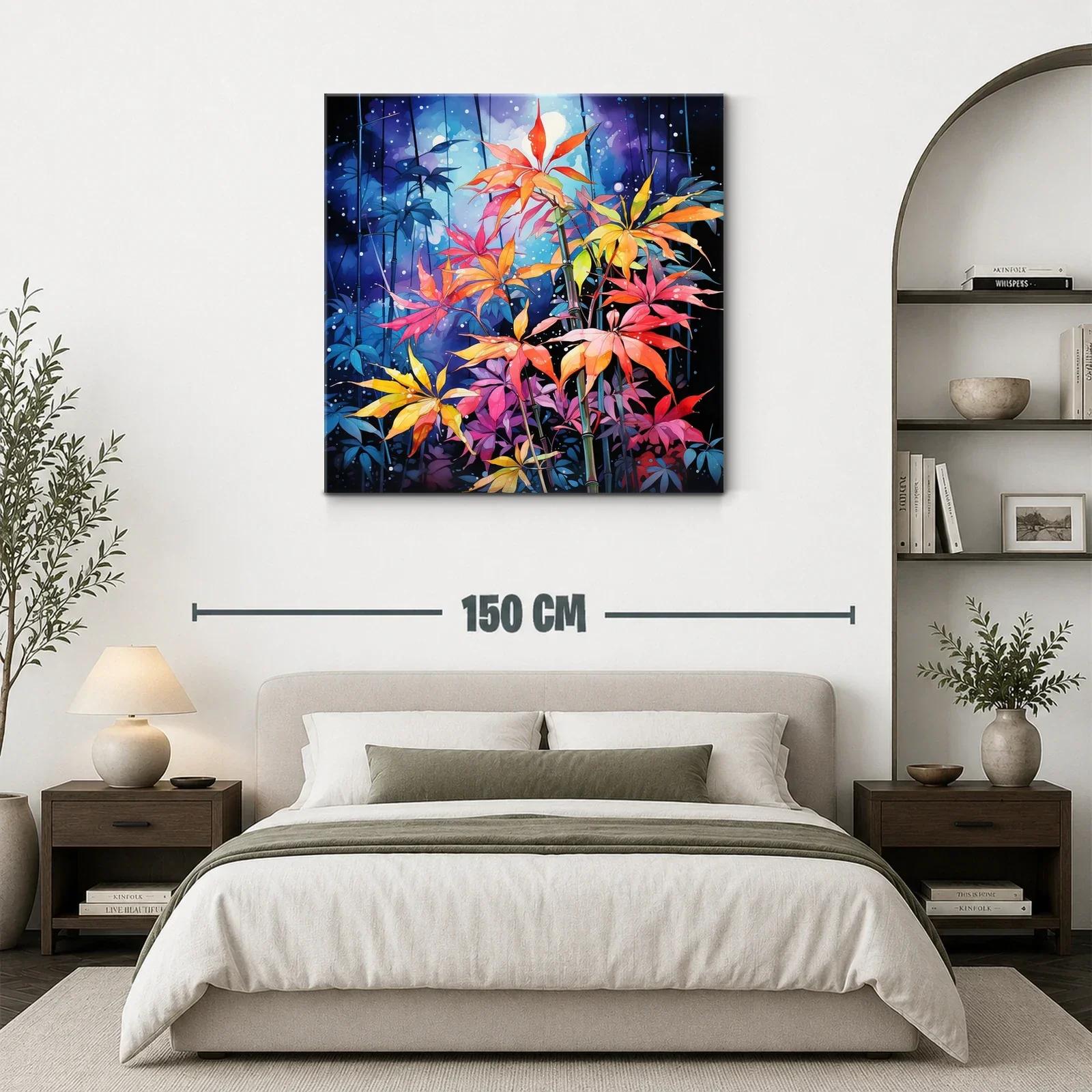 Flores vibrantes sobre fondo nocturno azul profundo — miniatura 3