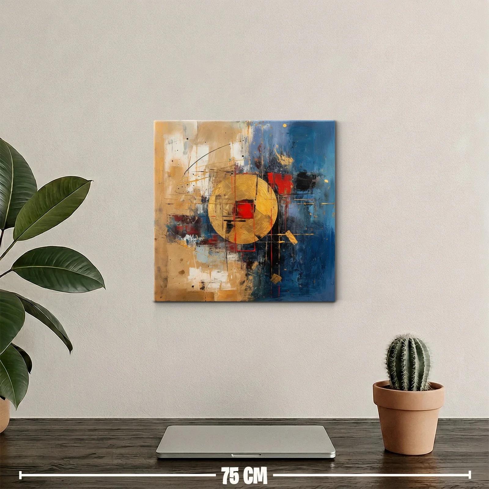 Composición abstracta con círculo dorado y contrastes vibrantes — miniatura 2