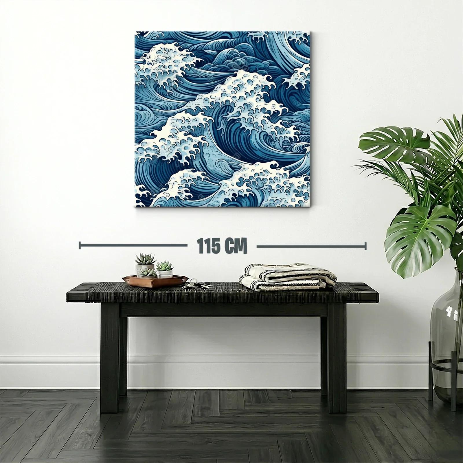 Cuadro con Motivo de Olas en Tonos Azules y Blancos — miniatura 2