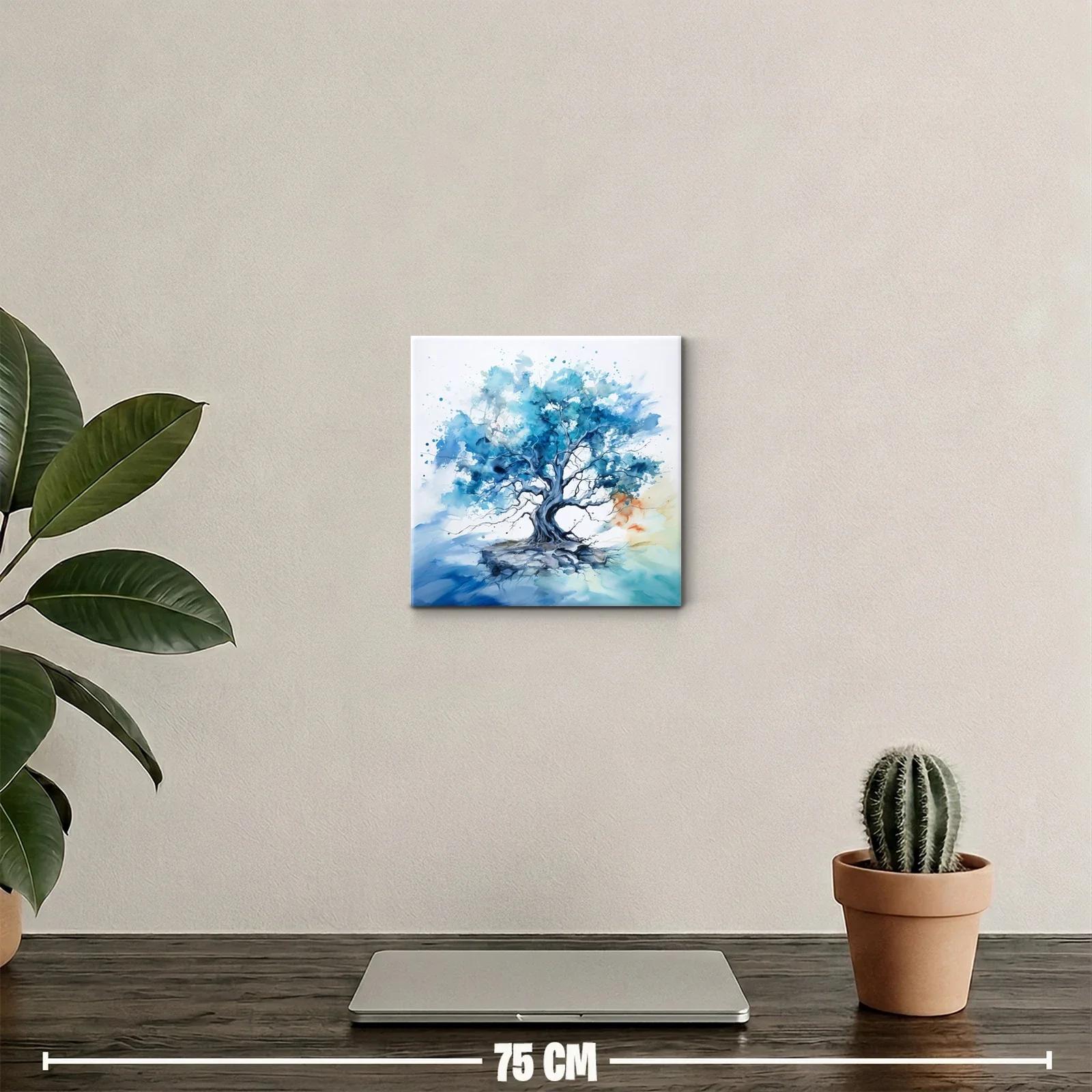 Árbol Azul en Movimiento con Toques de Luz Cálida — miniatura 2