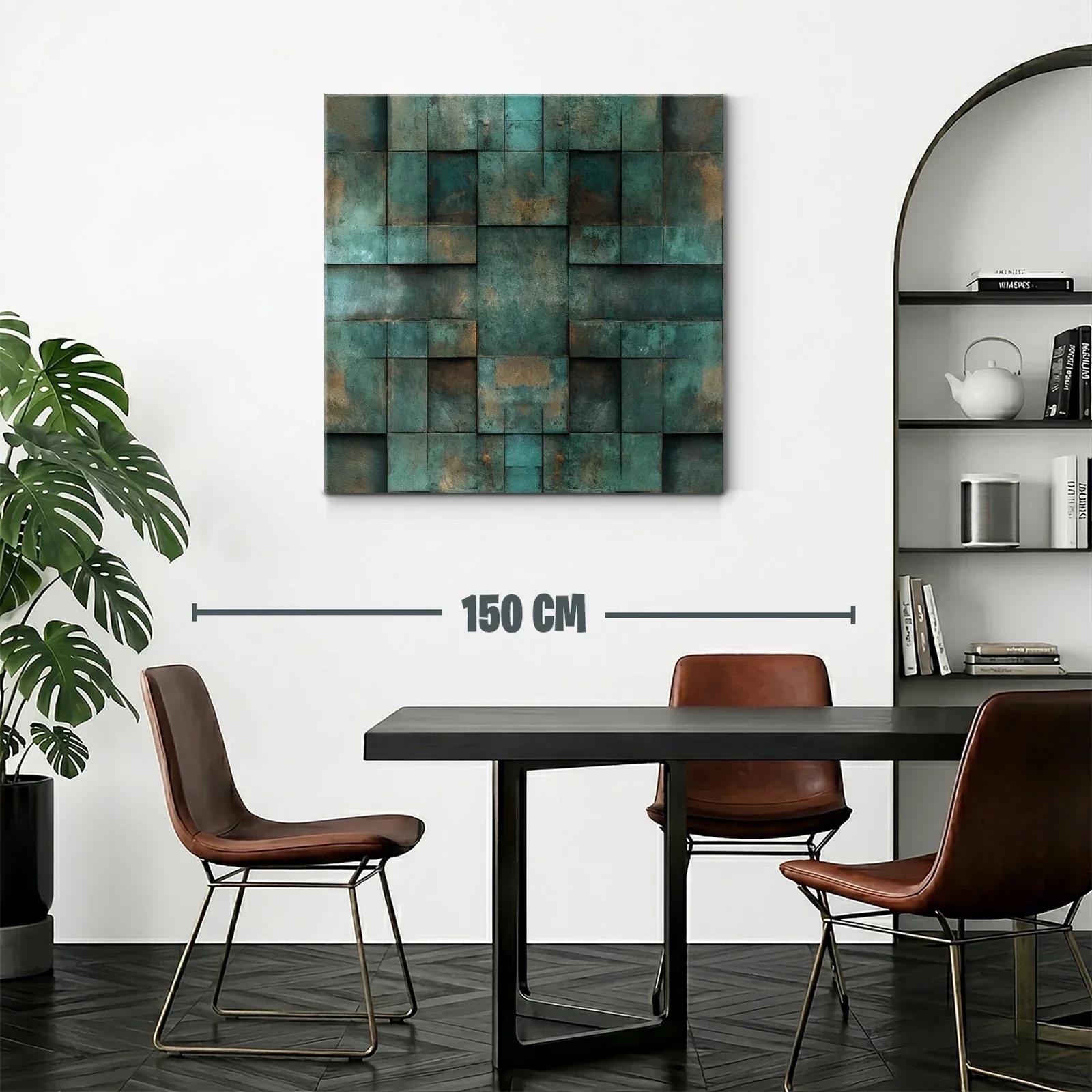 Composición abstracta en tonos verdes y ocres — miniatura 2