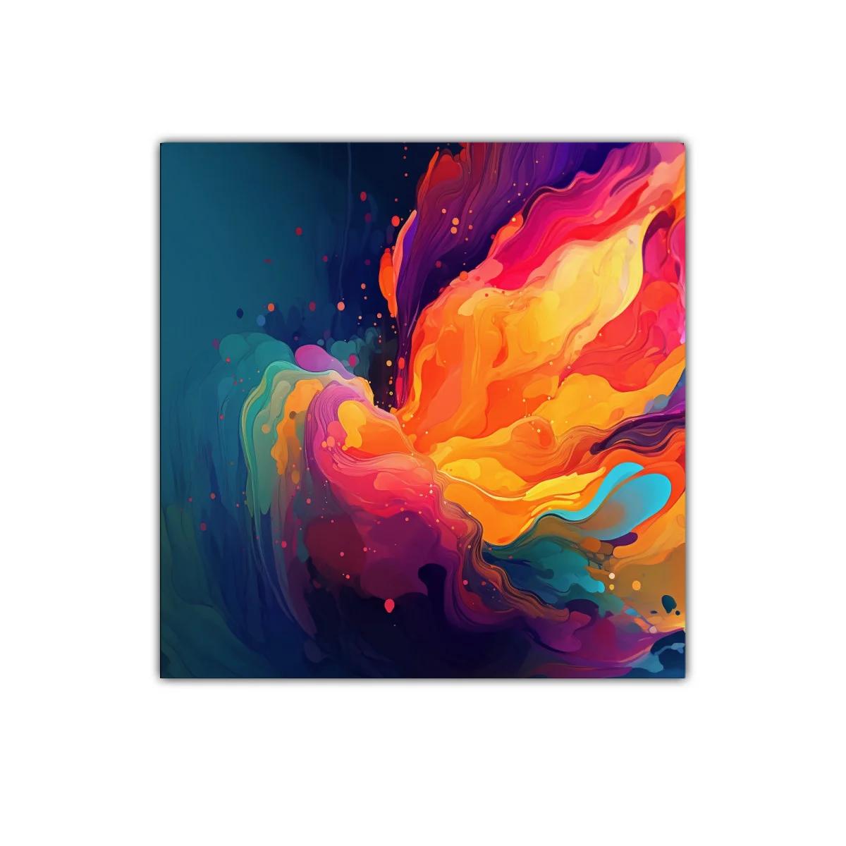 Explosión de colores vibrantes con formas abstractas fluidas