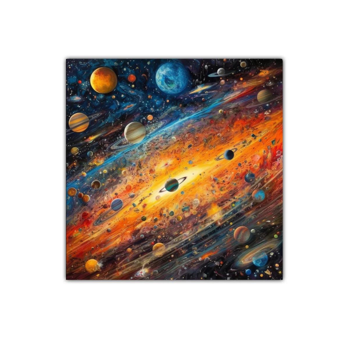 Explosión Cósmica de Planetas en Colores Vibrantes — imagen principal