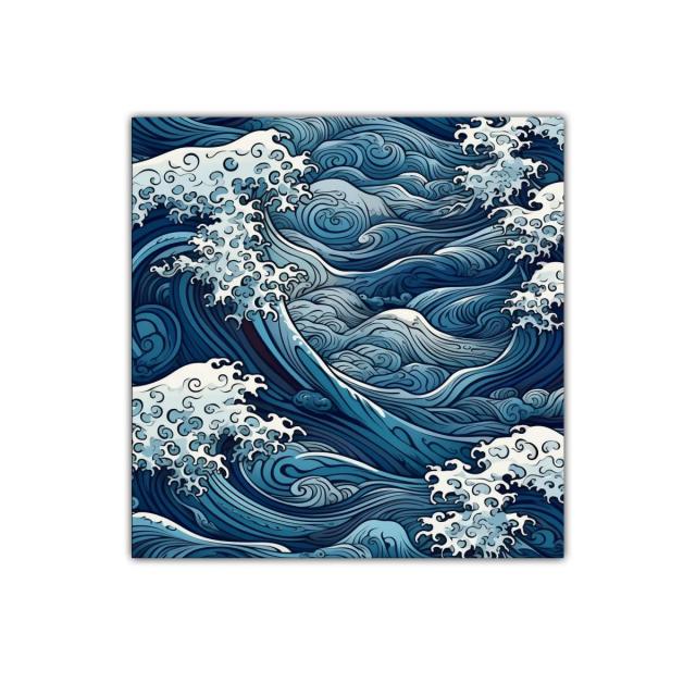 Olas en movimiento con tonos azules y blancos marinos