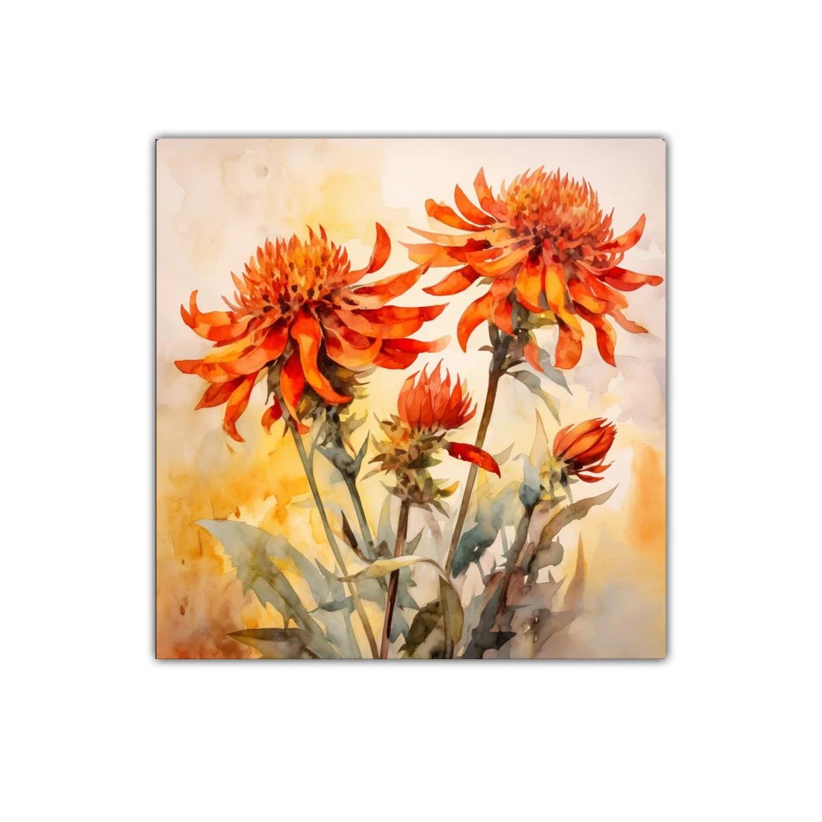 Cuadro decorativo con flores en tonos naranja intensos — imagen principal