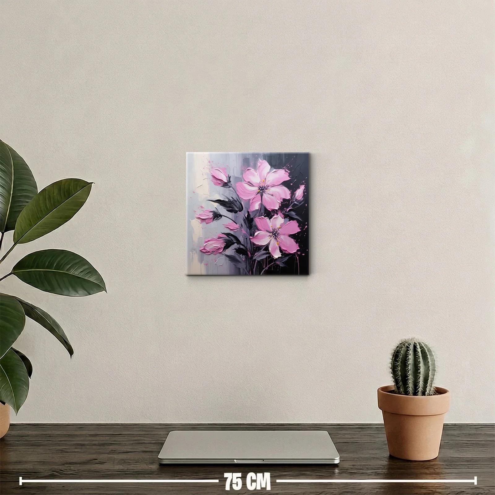 Elegancia floral en tonos rosas y grises para decoración — miniatura 2