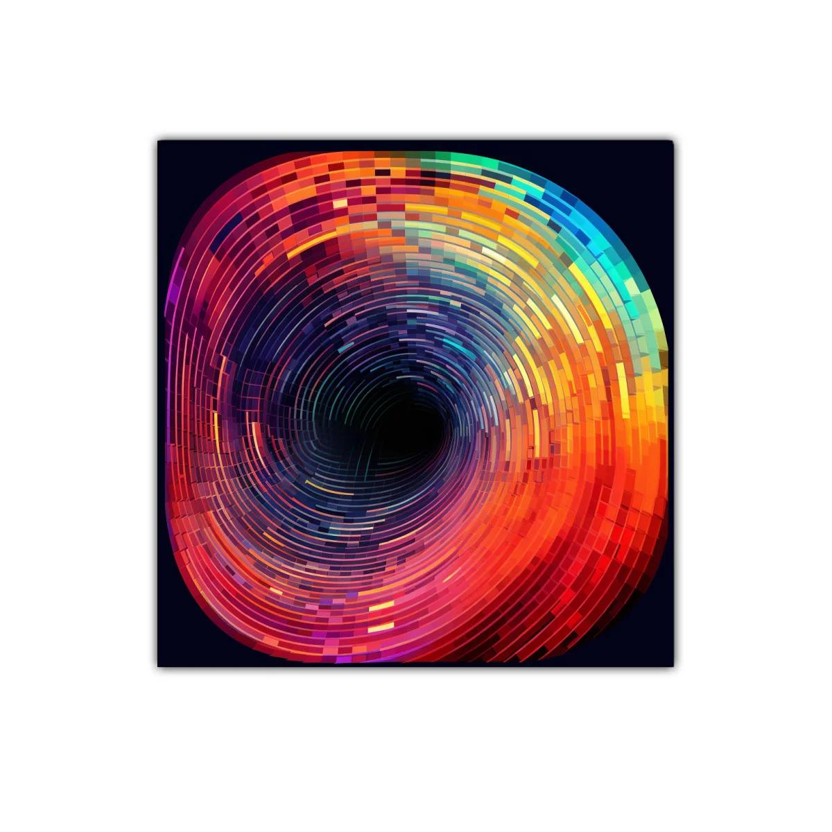 Cuadro con remolino colorido de formas geométricas — imagen principal