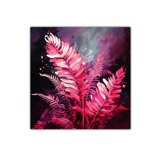 Elegancia vibrante con hojas en tonos rosa y fucsia