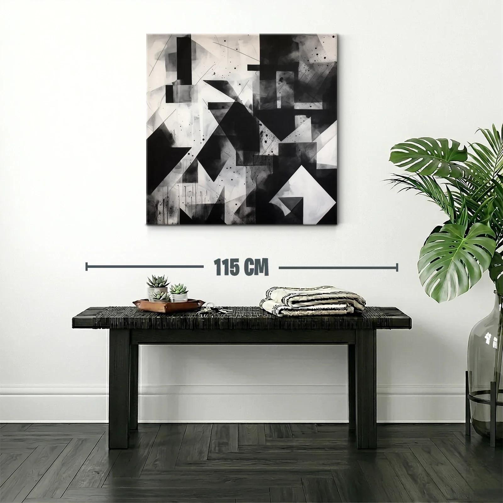 Composición abstracta en blanco y negro geométrica y moderna — miniatura 2