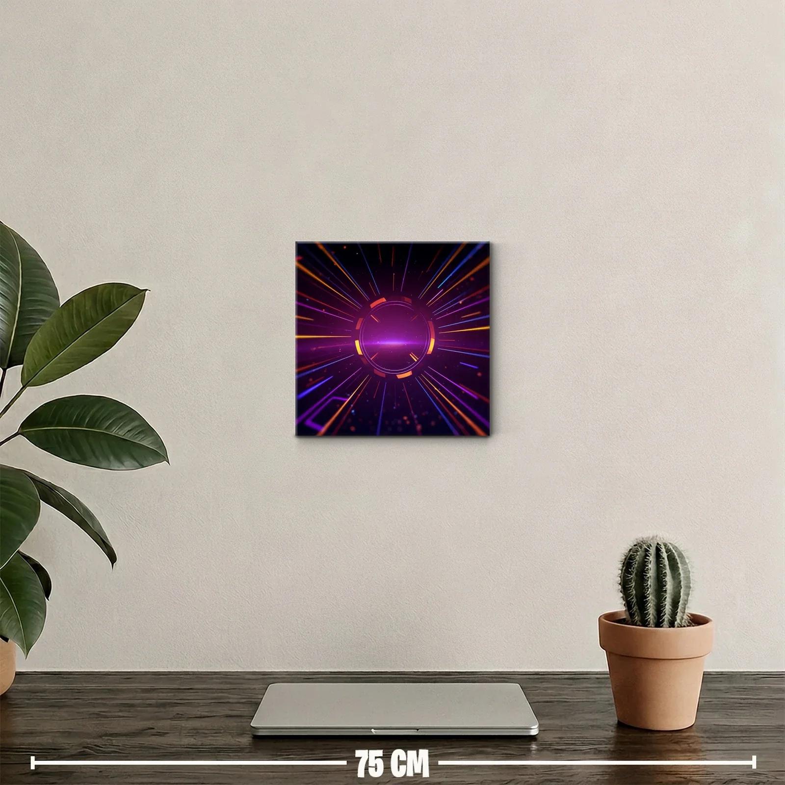 Cuadro abstracto con efectos lumínicos y intensos colores — miniatura 2