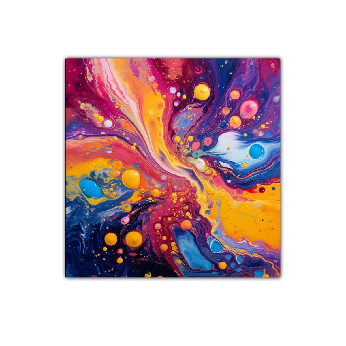 Cuadro abstracto explosión de colores vibrantes y dinámicos