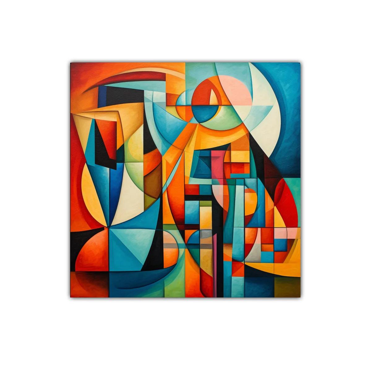 Cuadro abstracto con formas geométricas y colores vibrantes — imagen principal