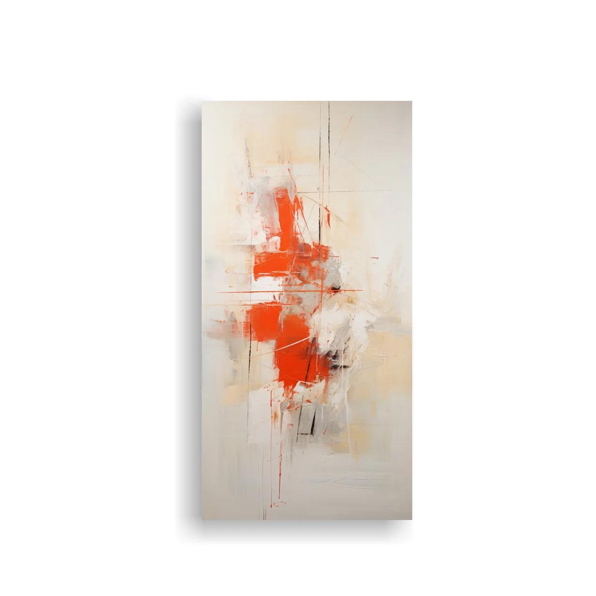 Cuadro abstracto de manchas rojas con trazos finos — imagen principal