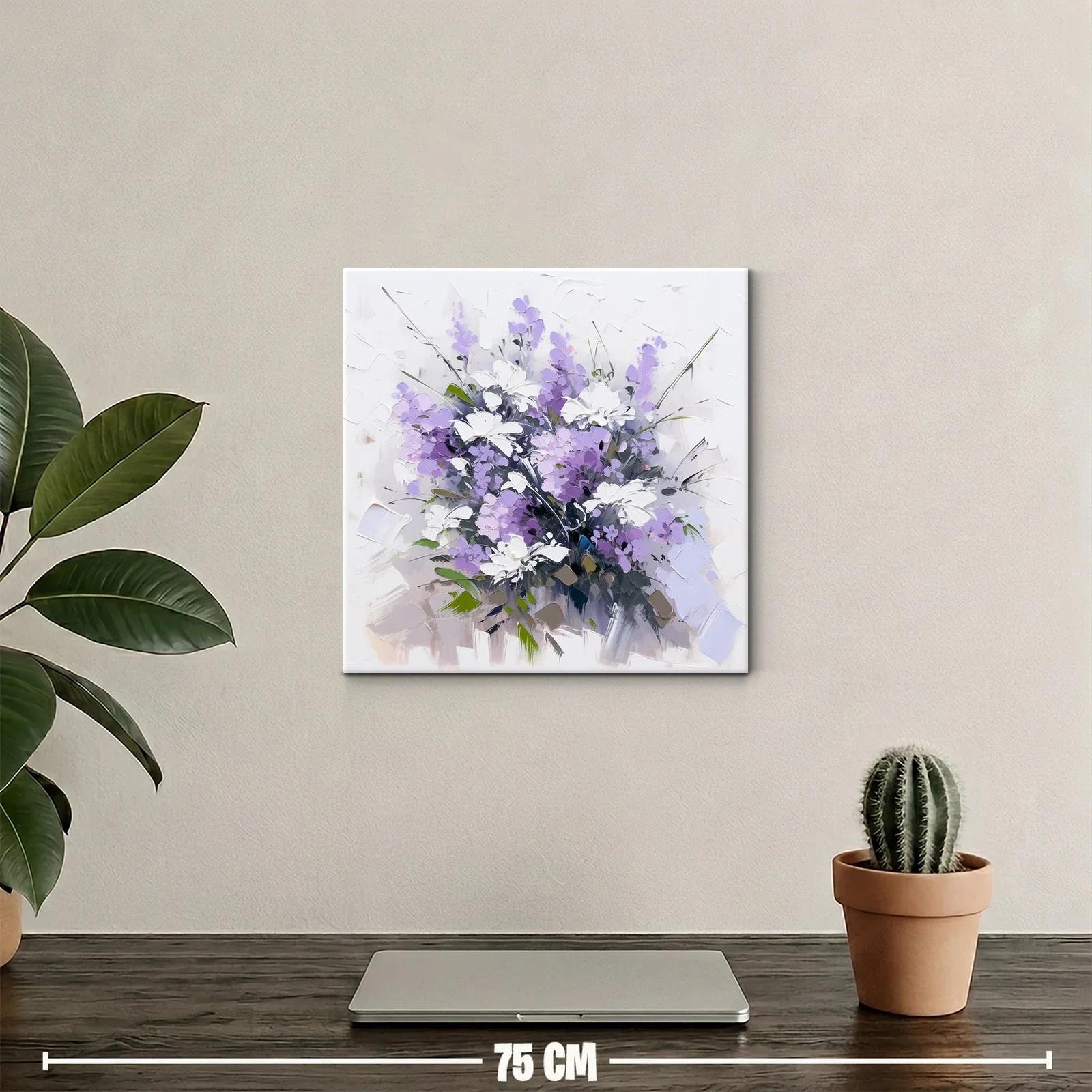 Ramo de flores en tonos lilas y blancos vibrantes — miniatura 2