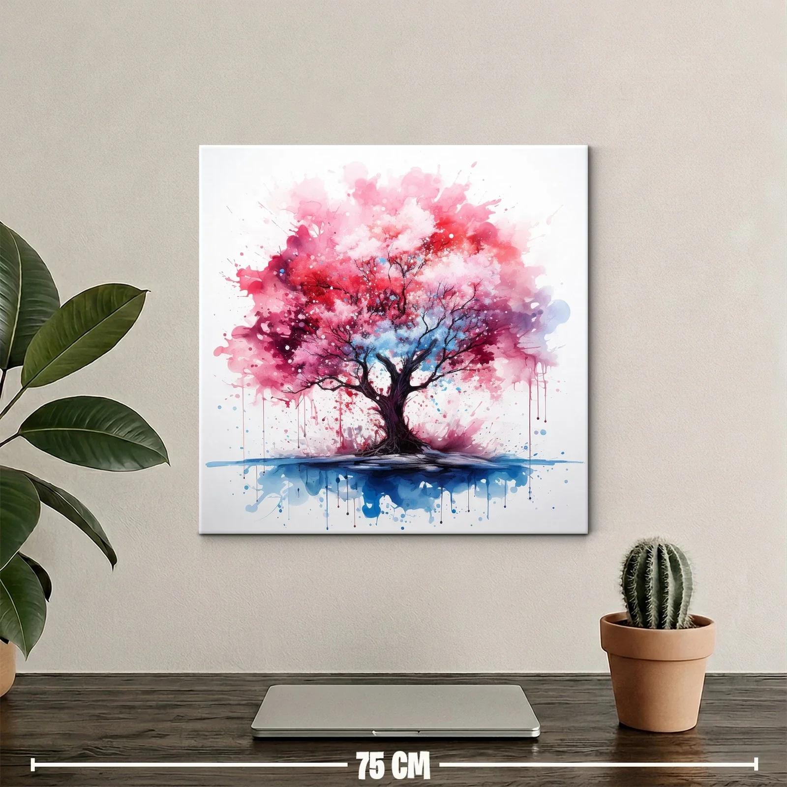 Árbol vibrante entre tonos rosas y azulados — miniatura 2
