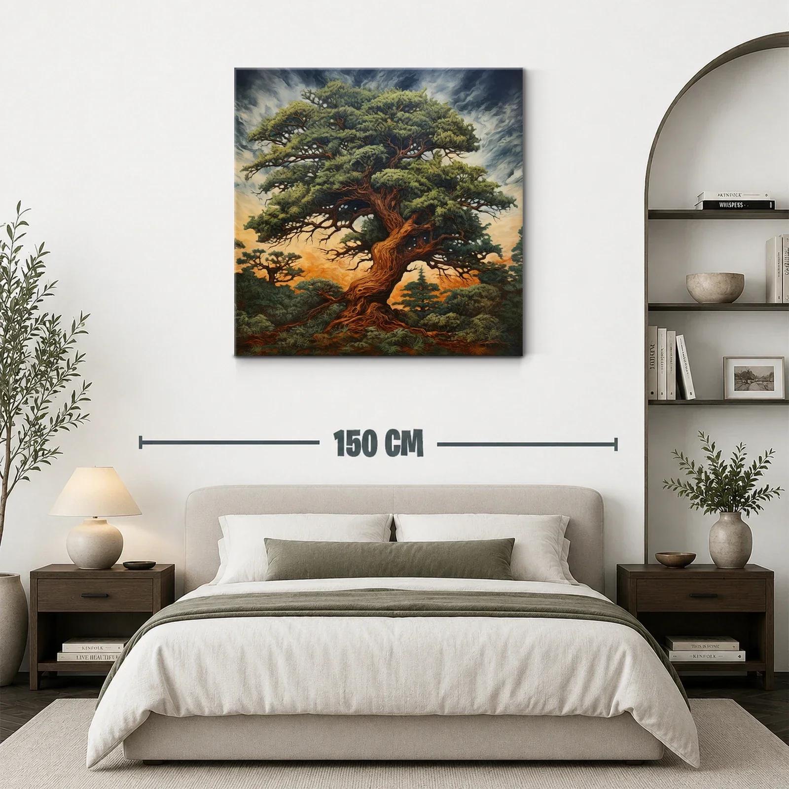 Imponente árbol antiguo en paisaje al atardecer — miniatura 3