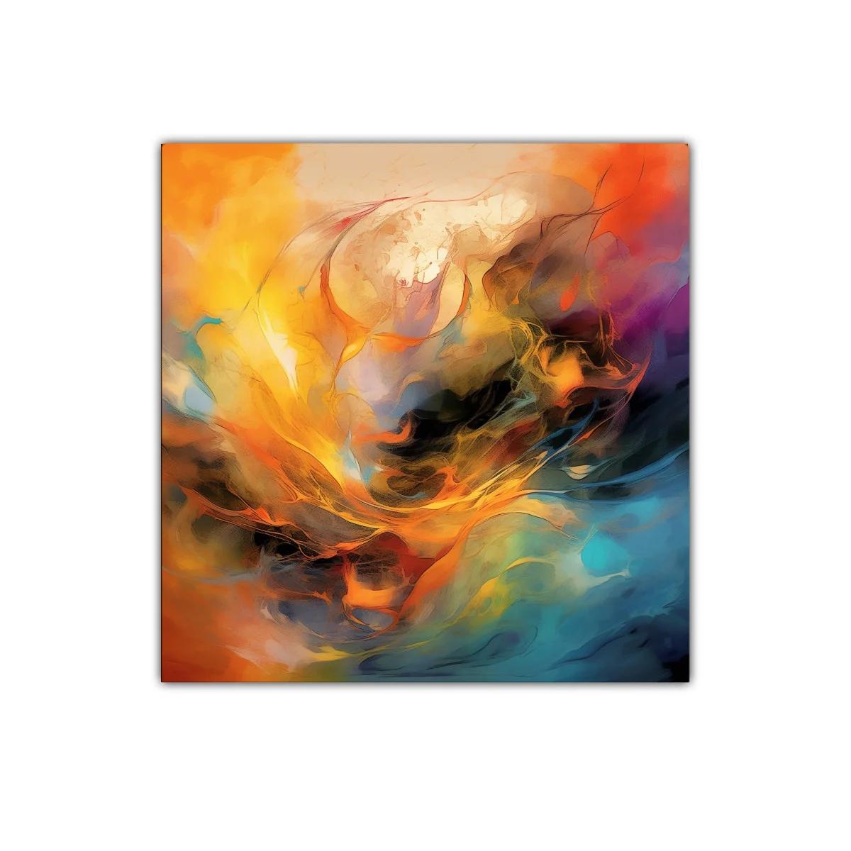 Explosión de colores cálidos y fríos en movimiento abstracto