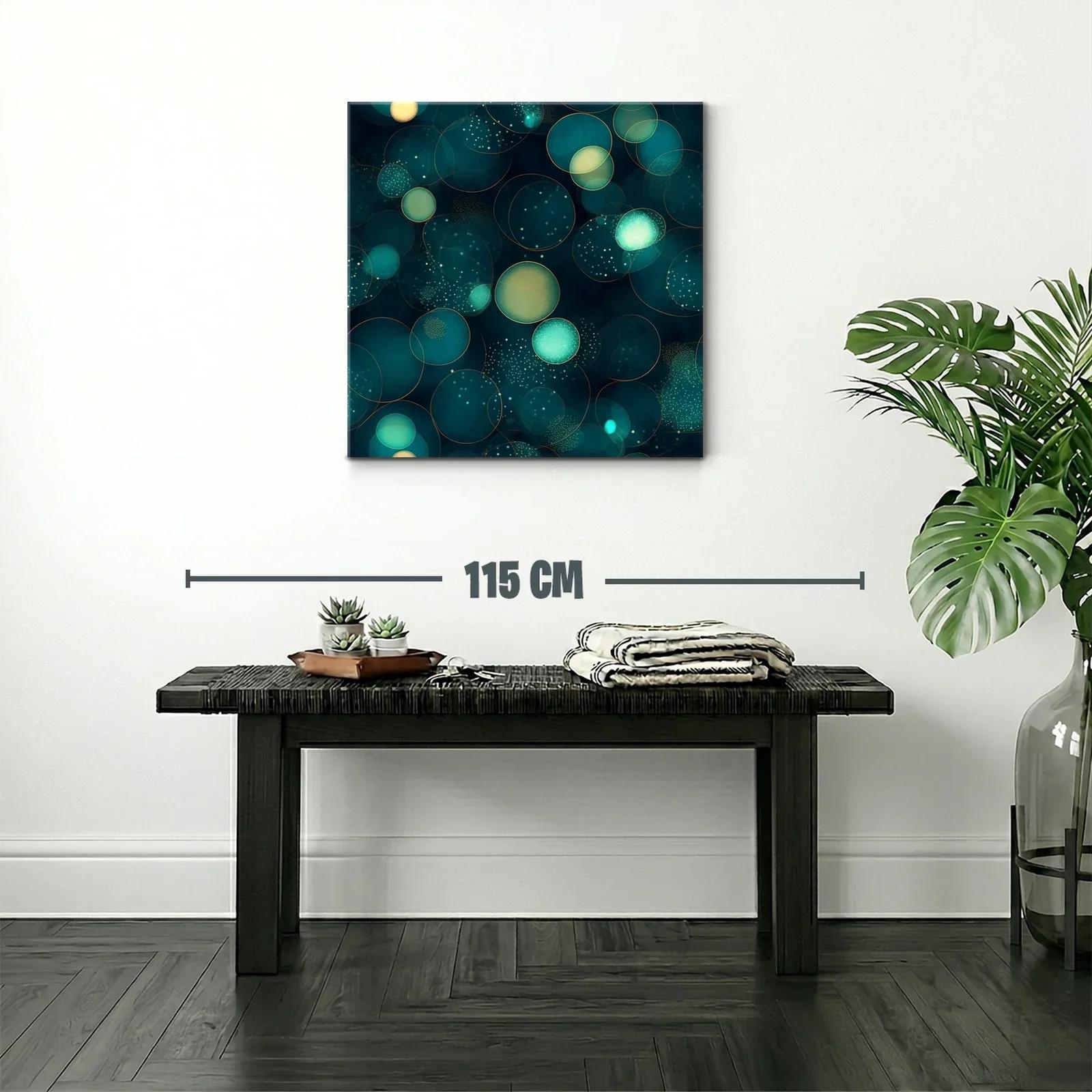 Composición abstracta de círculos brillantes en tonos azul y verde — miniatura 2