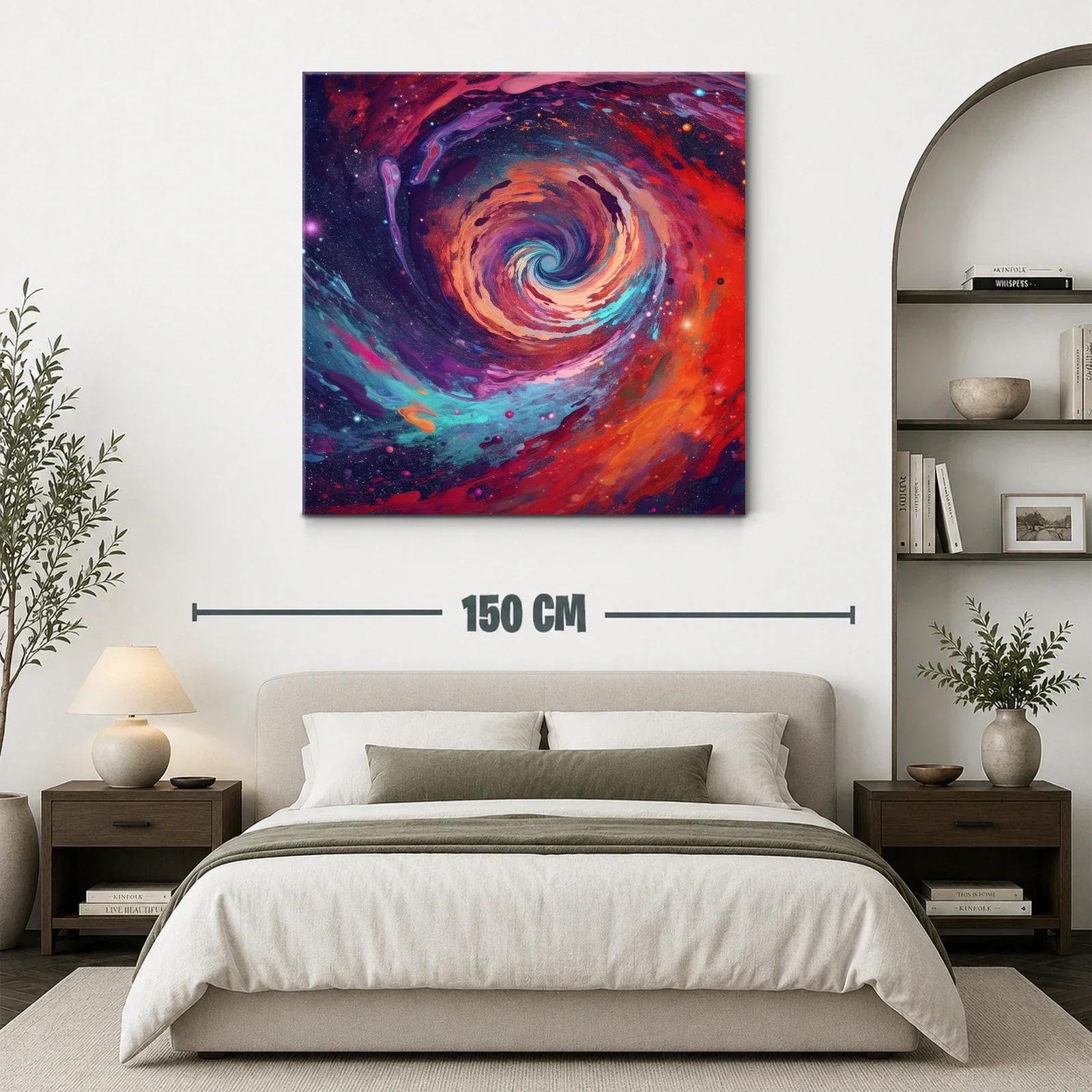 Cuadro con remolino cósmico en tonos vibrantes y dinámicos — miniatura 3