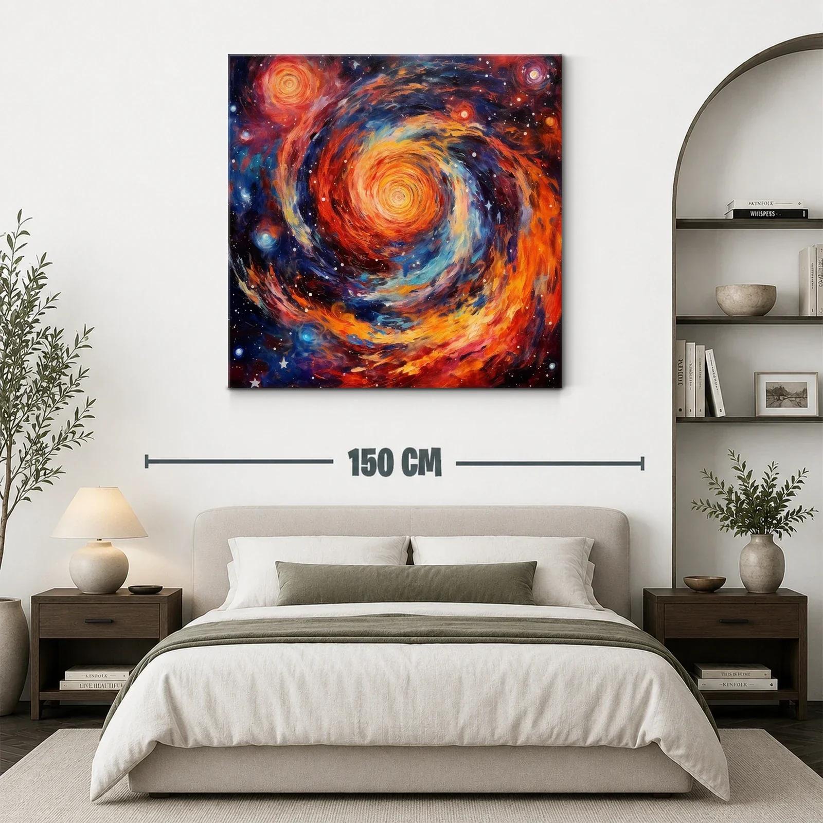 Cuadro abstracto con espiral cósmica brillante y vibrante — miniatura 3